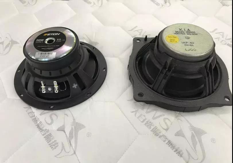 遇见心声-车改坊重庆店起亚嘉华汽车音响升级伊顿POW160.2两分频
